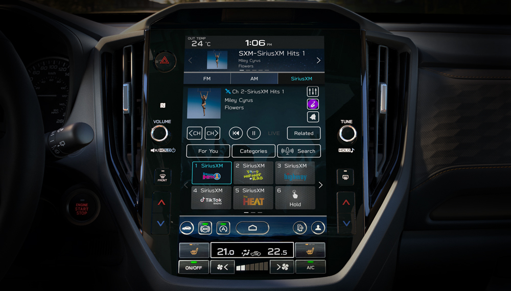 2025 Forester Touring – Sport trims 11.6-inch infotainment screen.