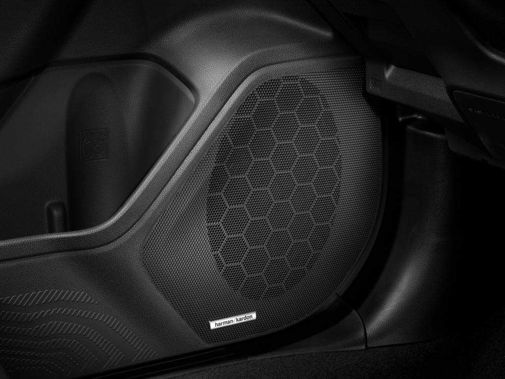 Close up shot of Harman Kardon® speaker for 2025 Forester Sport, Limited and Premier.