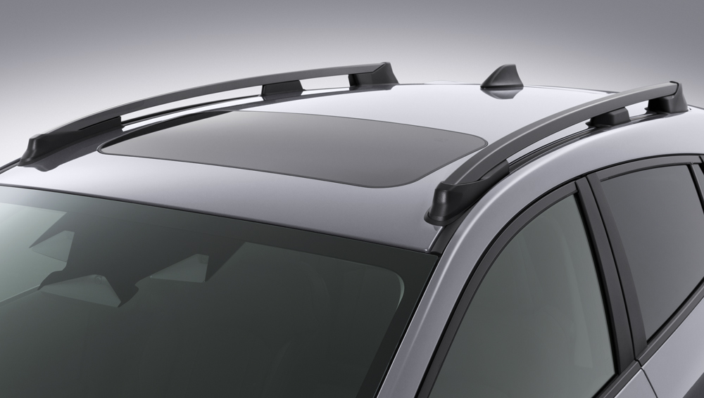 Close up of 2025 Crosstrek raised profile roof rails.